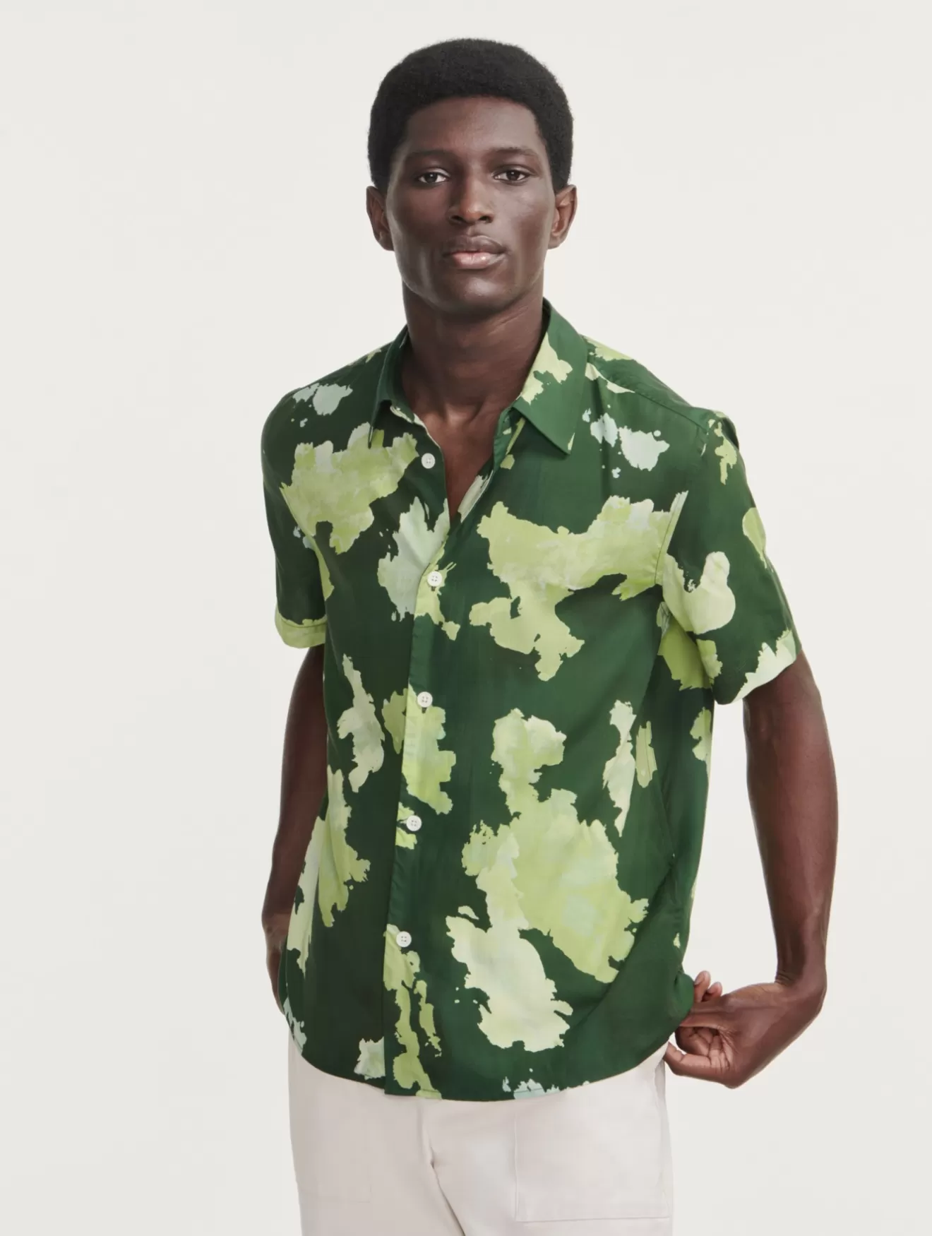 Store Aigle Chemise En Lyocell Imprimee A Manches Courtes Botanic Pr